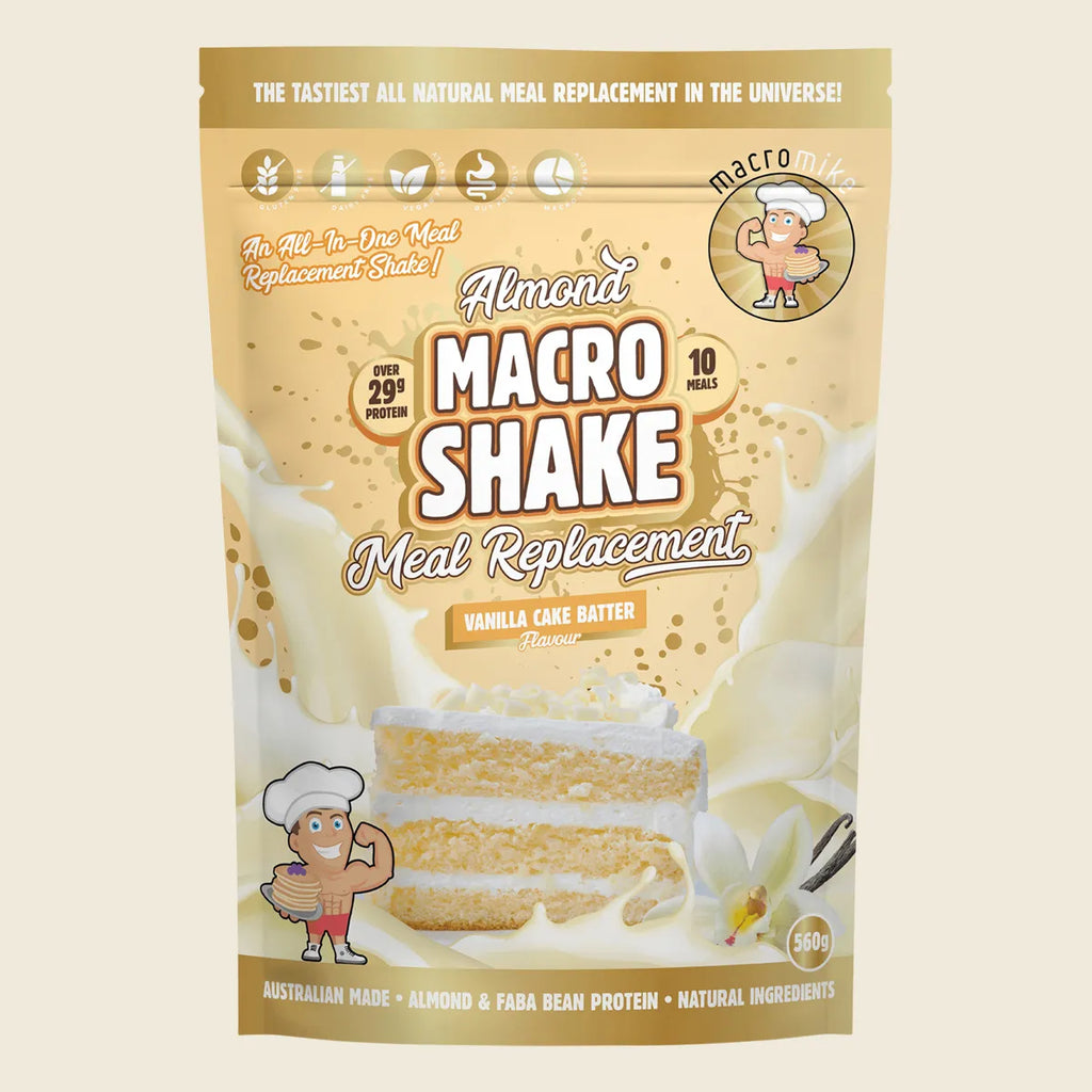 Almond Macro Shake Meal Replacement Vanilla Cake Batter 560g