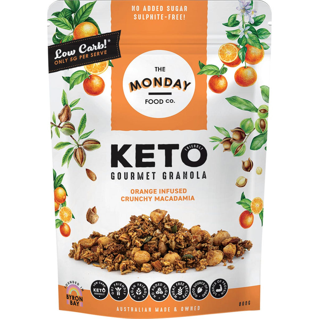 Keto Gourmet Granola Orange Infused Crunchy Macadamia 800g