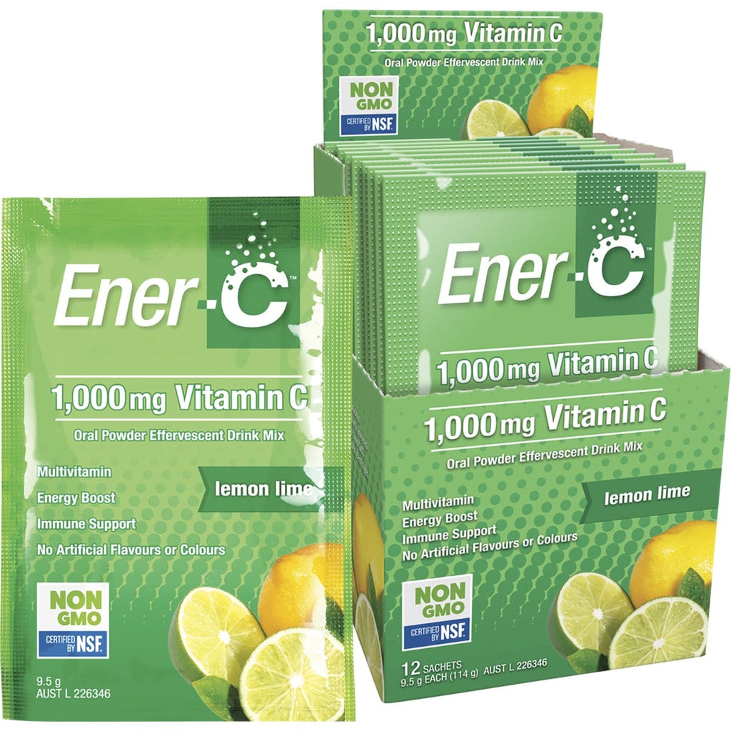 Ener-C 1000mg Vitamin C Drink Mix Lemon Lime Sachets 12pk