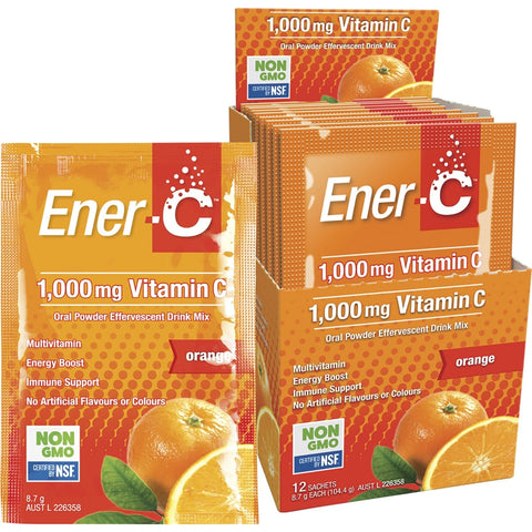 Ener-C 1000mg Vitamin C Drink Mix Orange Sachets 12pk