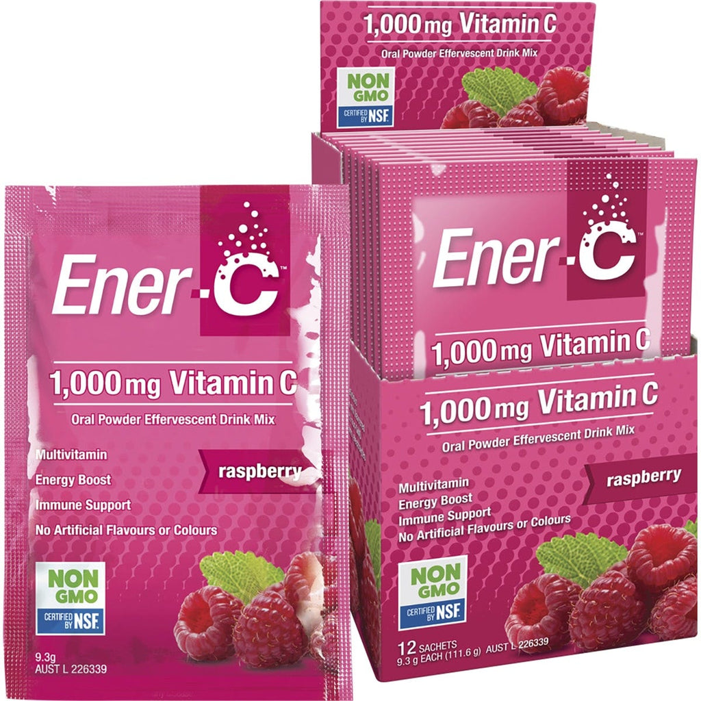 Ener-C 1000mg Vitamin C Drink Mix Raspberry Sachets 12pk