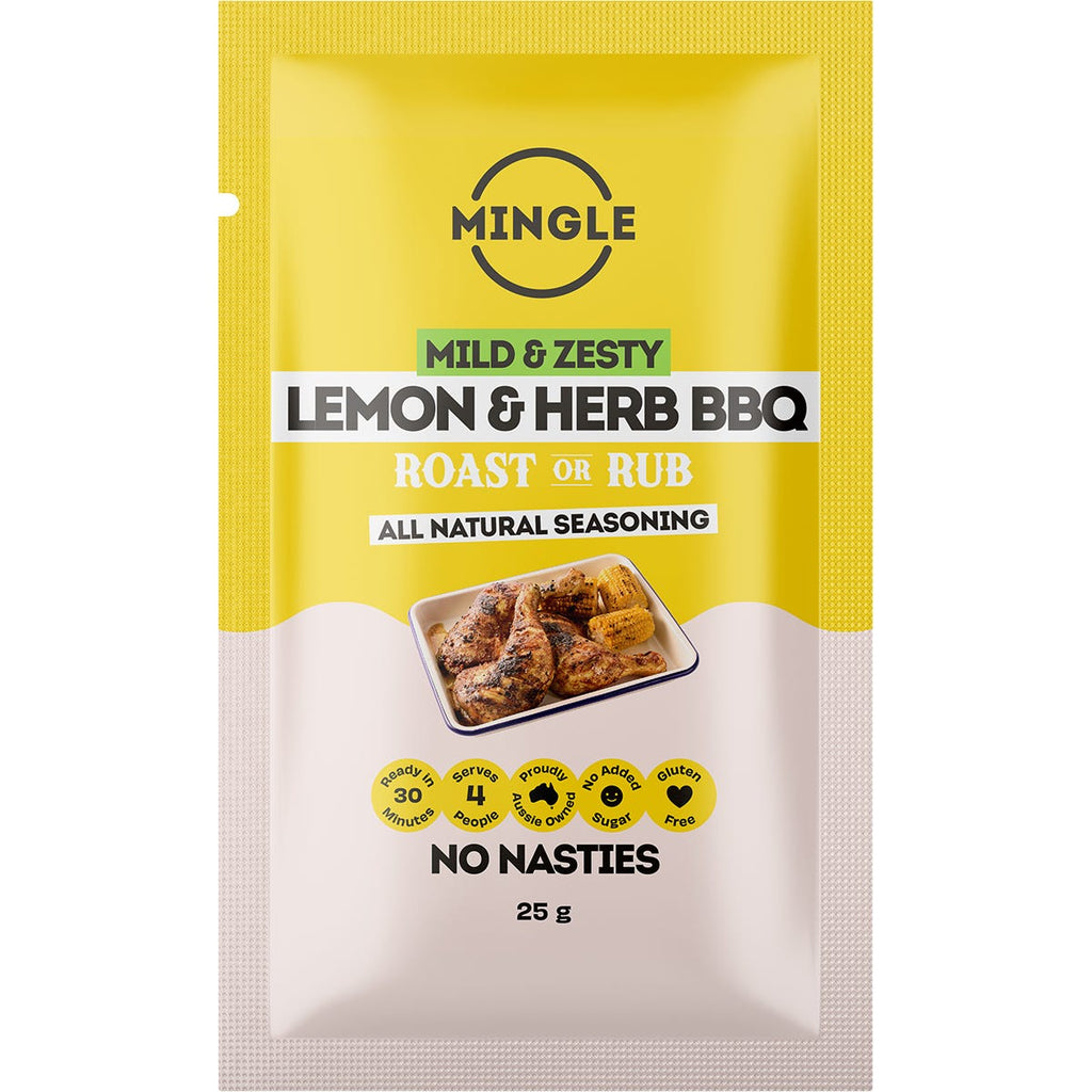 Lemon & Herb BBQ Roast Or Rub All Natural Seasoning 12x25g