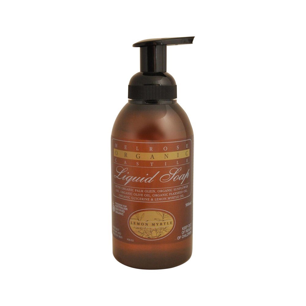 Melrose Organic Castile Soap Lemon Myrtle Pump 500ml