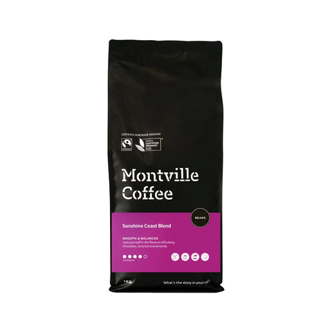 Montville Coffee Org Sunshine Coast Blend Beans 1kg