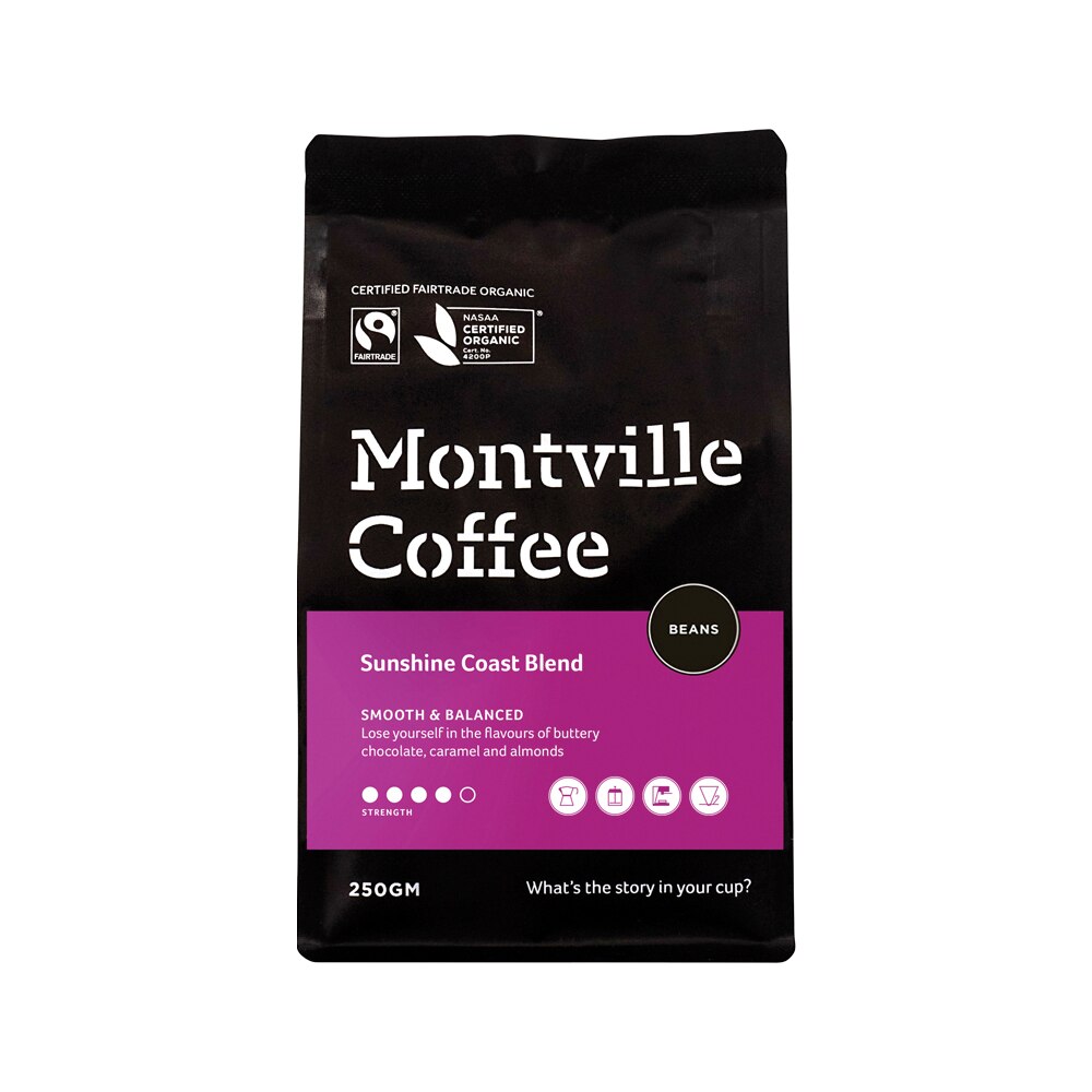 Montville Coffee Org Sunshine Coast Blend Beans 250g