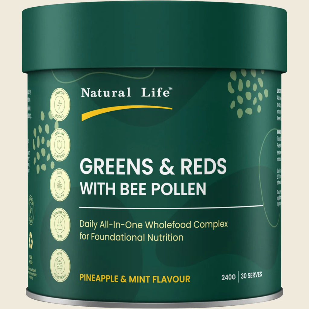 Greens & Reds with Bee Pollen Pineapple & Mint 240g