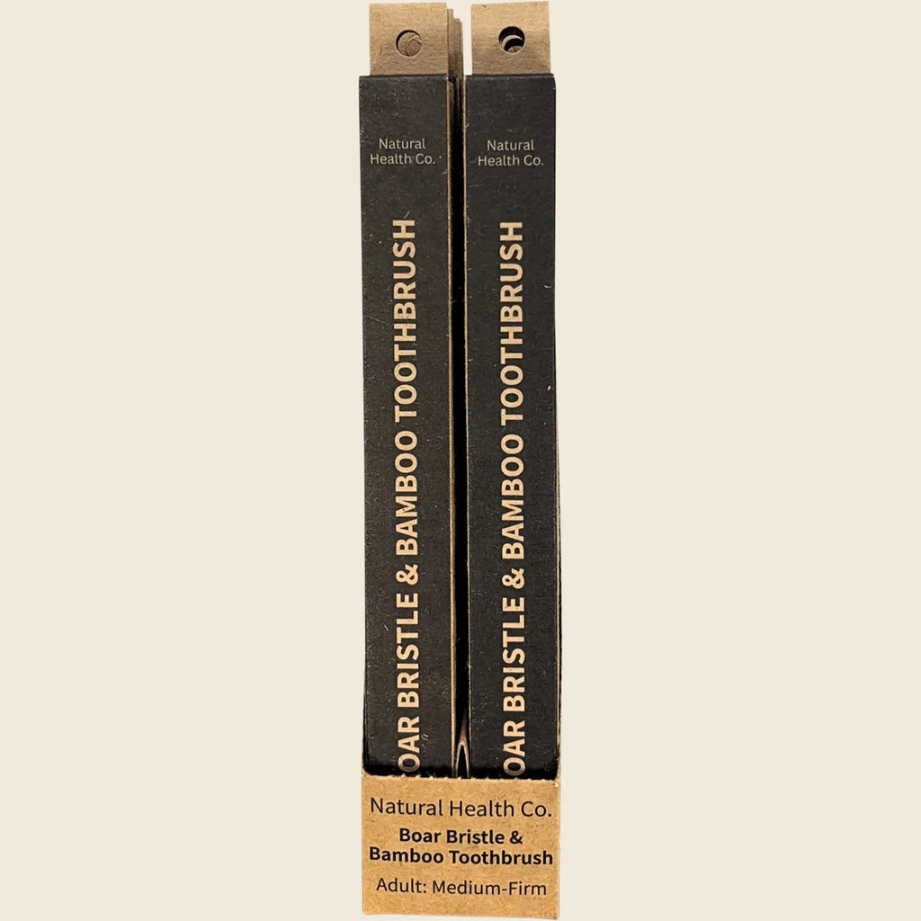 Boar Bristle & Bamboo Toothbrush Adult Med-Firm 12x1pk