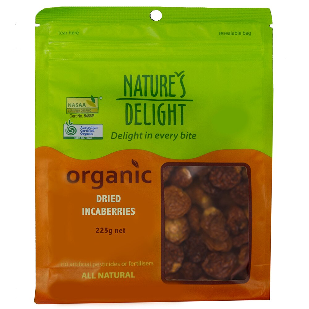 Natures Delight Organic Incaberries Dried 225g