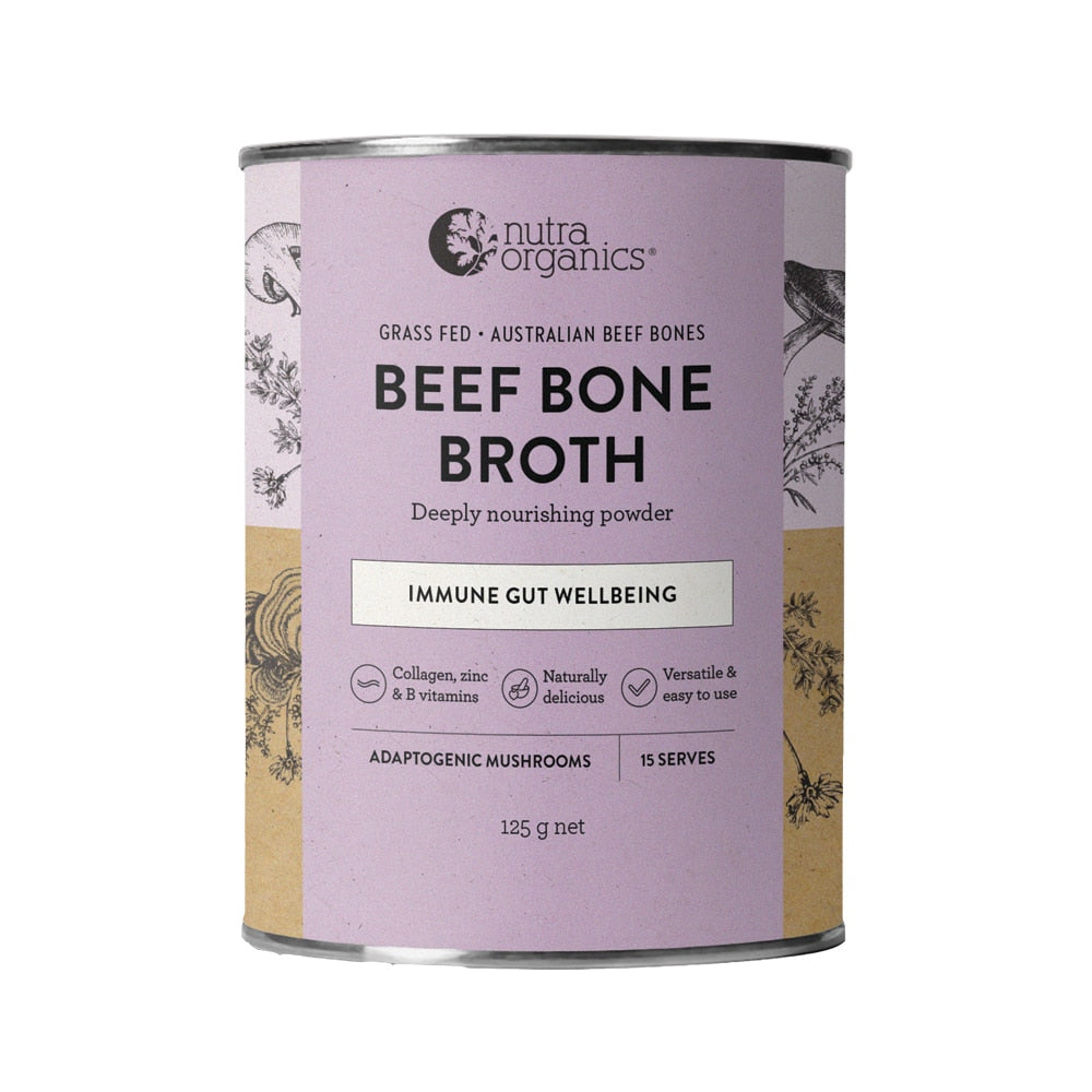 Nutra Org Bone Broth Beef Adaptogenic Mushrooms 125g
