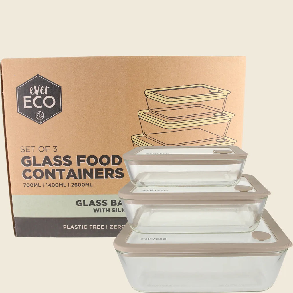 Glass Food Containers Oatmeal 3pk