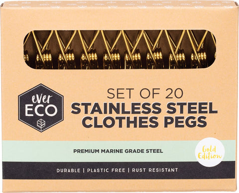 Stainless Steel Clothes Pegs Premium Marine Grade Gold 20pk