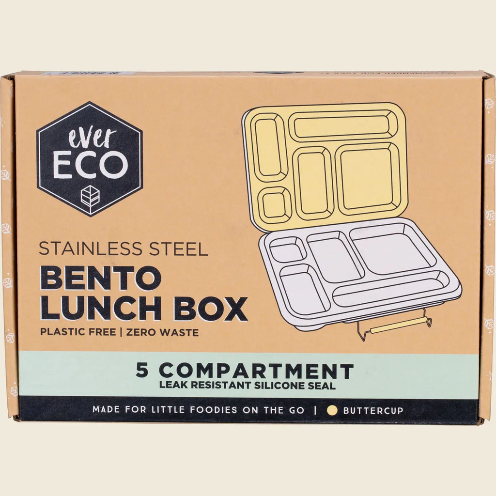 Stainless Steel 5 Compartment Bento Lunch Box Buttercup 1pc