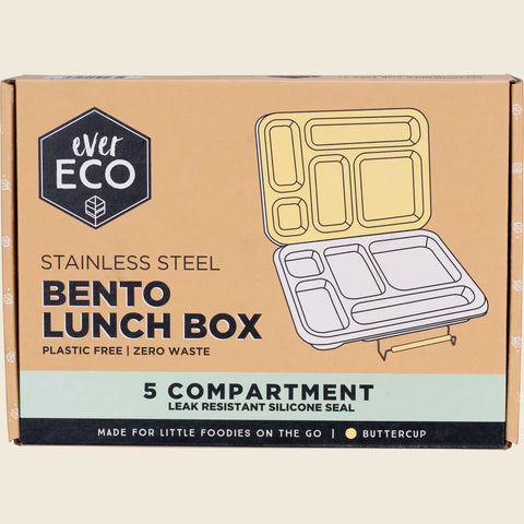 Stainless Steel 5 Compartment Bento Lunch Box Buttercup 1pc