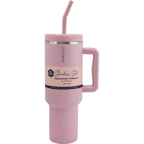Insulated Tumbler with Handle & Straw Rose 1.18L