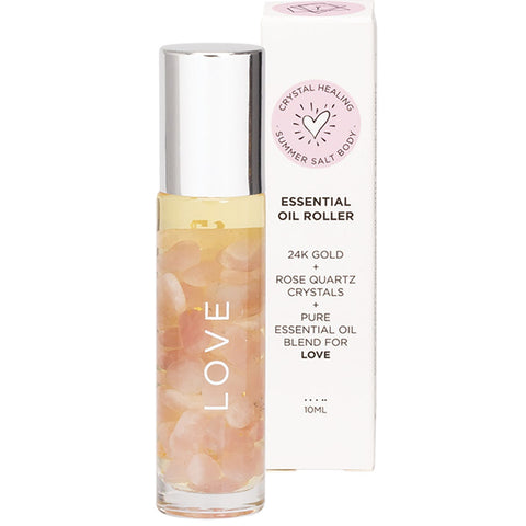 Essential Oil Roller 24K Gold Love Rose Quartz 10ml