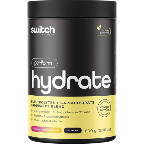 Hydrate Perform Electrolytes & Carbs Raspberry Lemonade 600g
