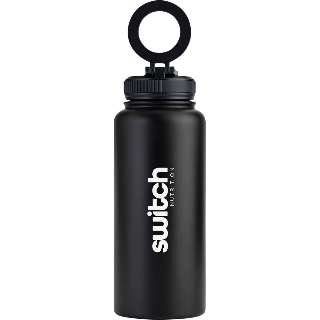 Stainless Steel Water bottle with Phone Mount Black 1L