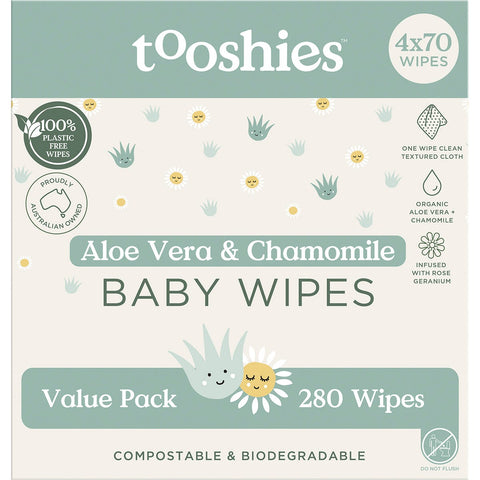 Eco Wipes Value Pack Aloe Vera & Chamomile 4x70pk