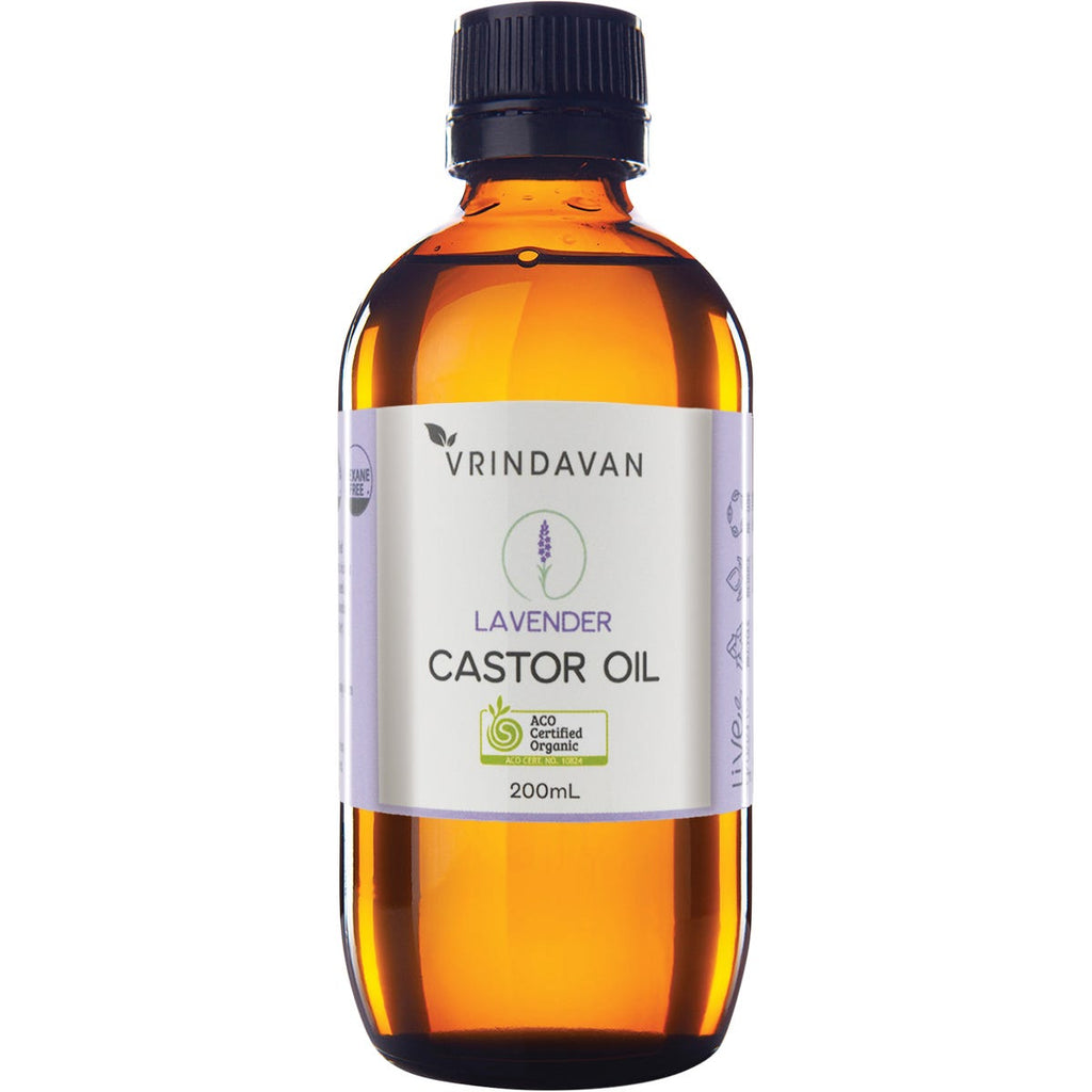 Castor Oil and Lavender Amber Glass Bottle 200ml