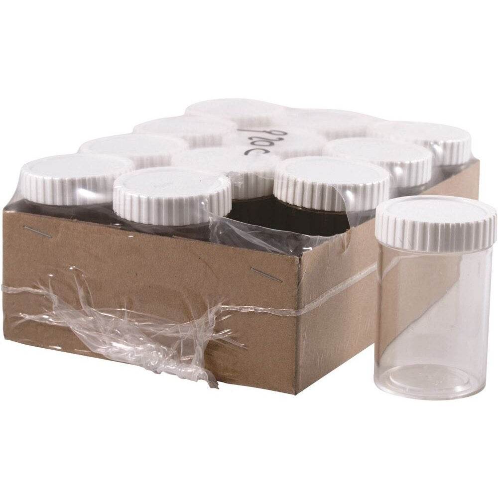 Vial Plastic 20 Dram Screw Cap 12 Pack