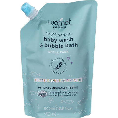 Baby Wash & Bubble Bath Refill Pack For Sensitive Skin 500ml