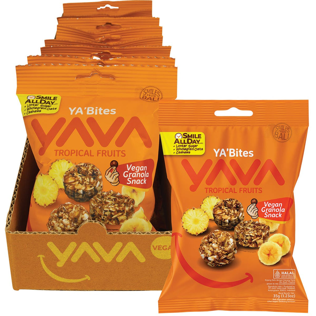 YA'Bites Granola Snack Tropical Fruits 8x35g